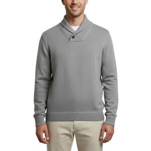 Even Tide Shawl Collar Pullover Sweater Gray Knit Men's Medium NWT